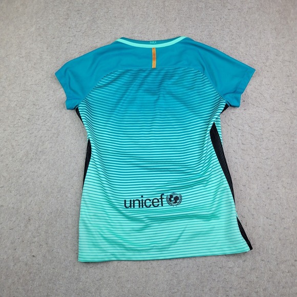Nike FC Barcelona Soccer Teal Jersey 2016-17 Third Kit Shirt Jersey Womens M - Picture 7 of 14
